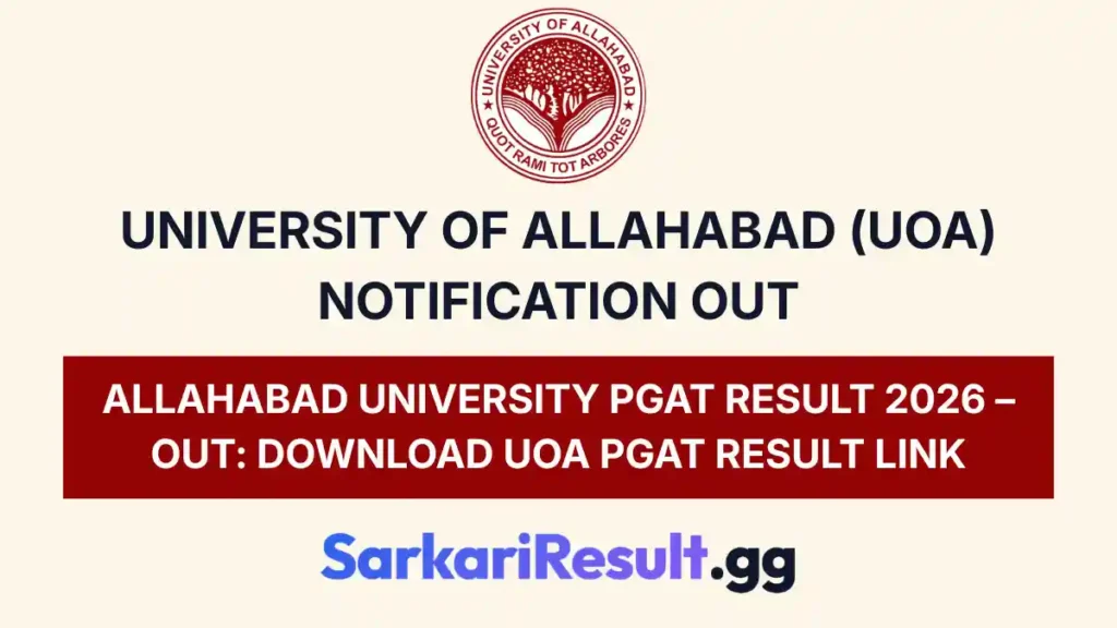Allahabad University PGAT Result 2026 – Out Download UOA PGAT Result Link_result