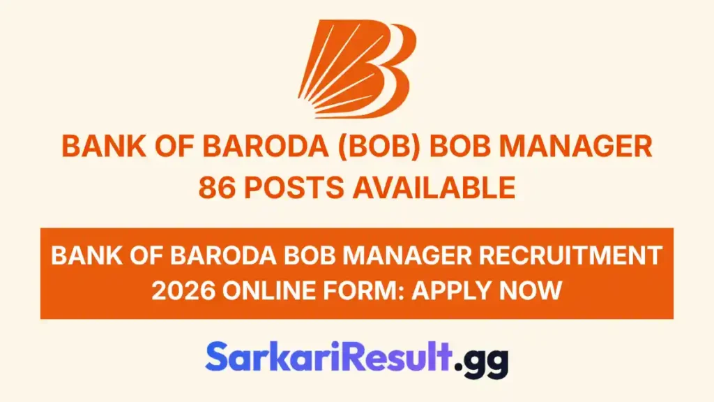 Bank of Baroda BOB Manager Recruitment 2026 Online Form Apply Now_result