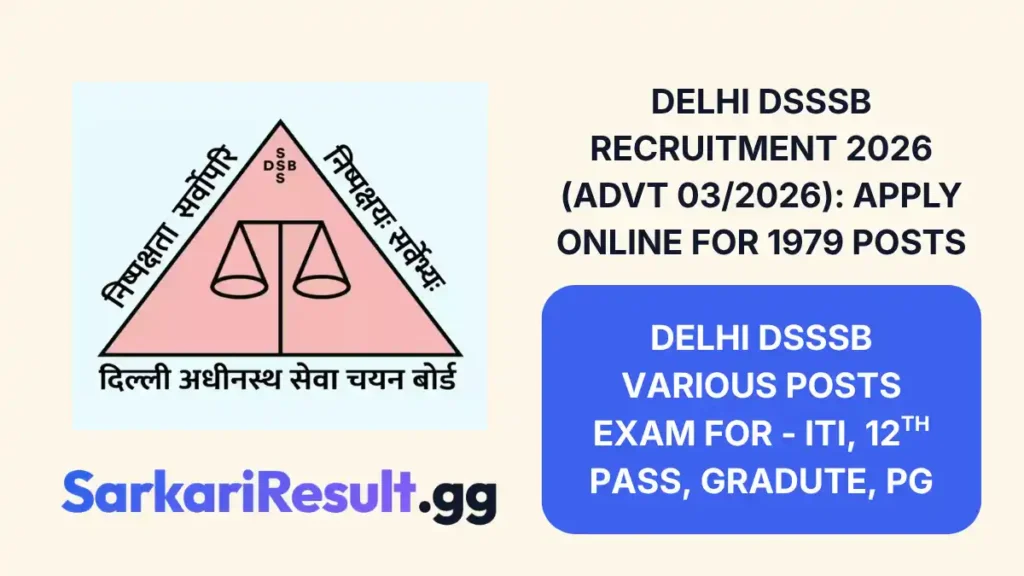 Delhi DSSSB Recruitment 2026 (Advt 032026) Apply Online for 1979 Posts_result
