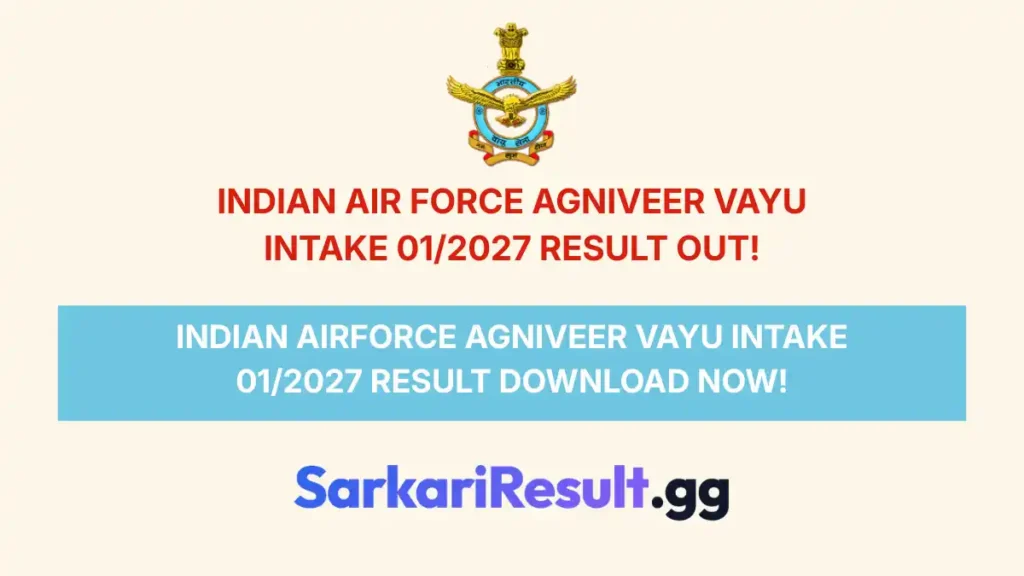 Indian Air Force Agniveer Vayu Intake 012027 Result_result