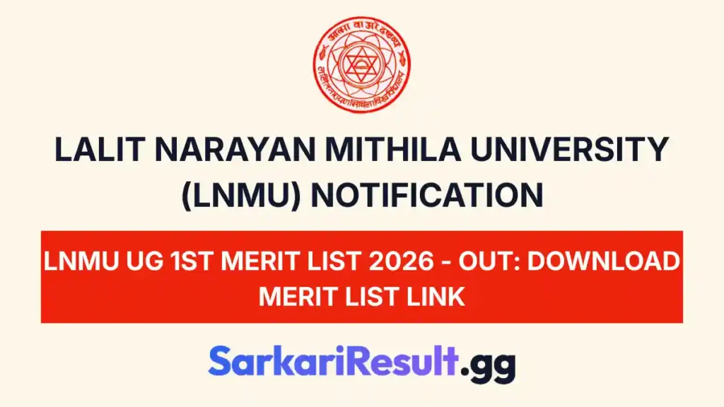 LNMU UG 1st Merit List 2026 - Out Download Merit List Link_result