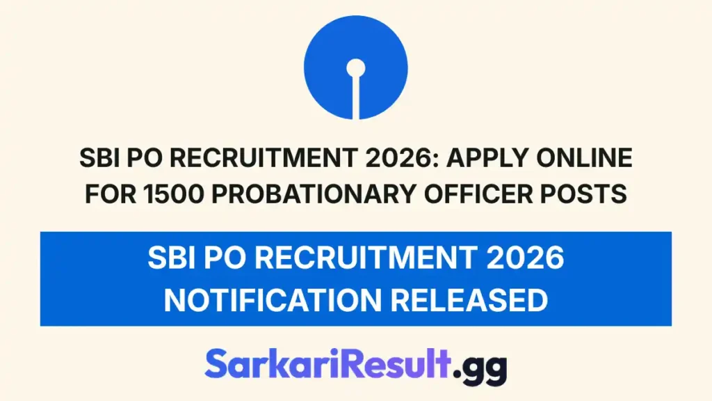 SBI PO Recruitment 2026 Apply Online for 1500 Probationary Officer Posts_result