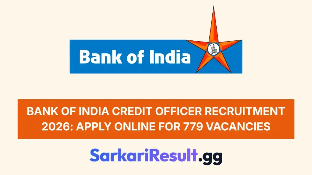Bank of India Credit Officer Recruitment 2026 Apply Online for 779 Vacancies