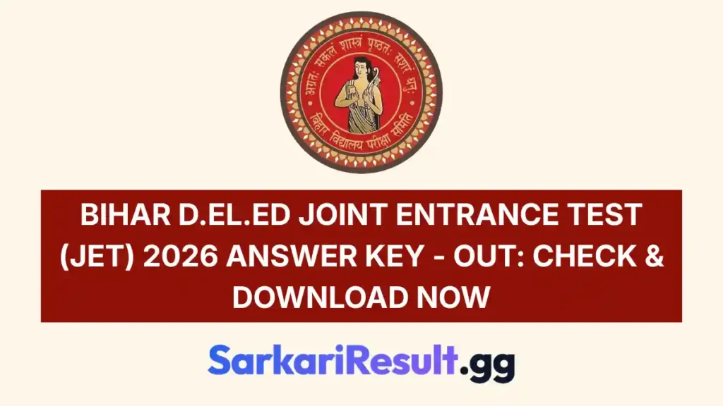Bihar D.El.Ed Joint Entrance Test (JET) 2026