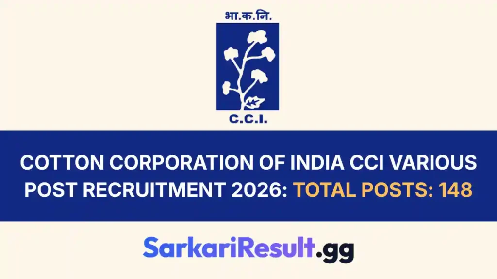 CCI Various Post Recruitment 2026