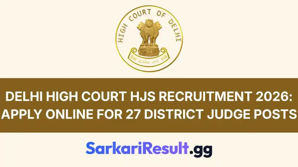 Delhi High Court HJS Recruitment 2026