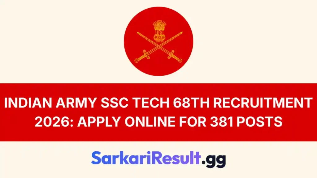 Indian Army SSC Tech 68th 2026