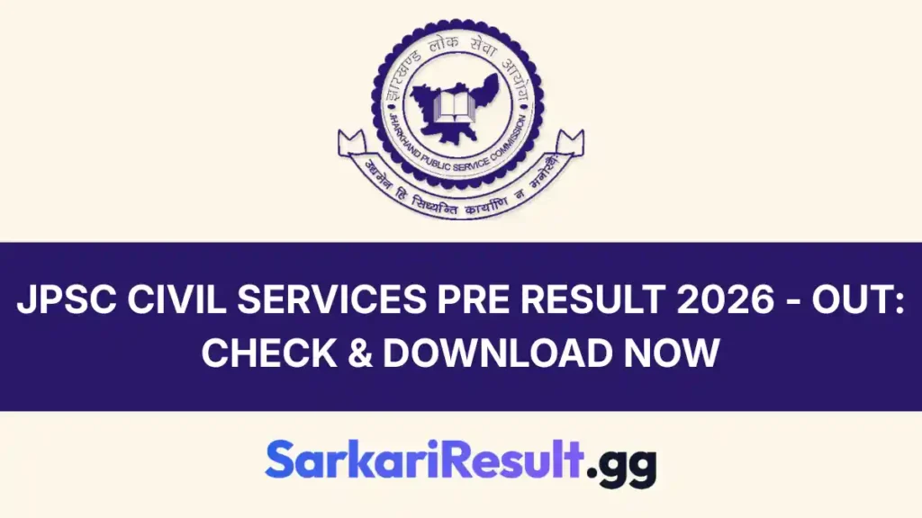 JPSC Civil Services Pre Result 2026_result