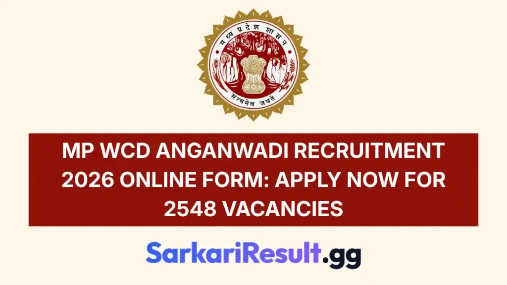 MP WCD Anganwadi Recruitment 2026