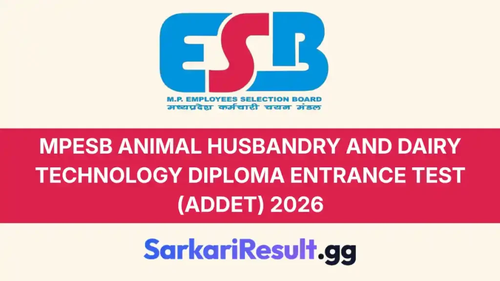 MPESB ADDET 2026