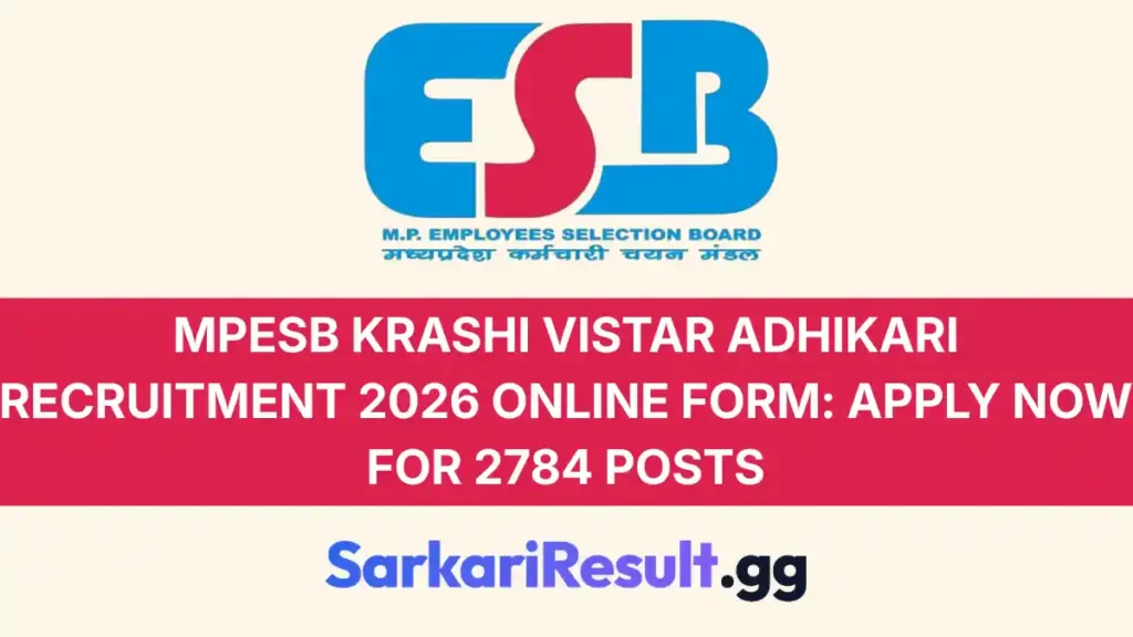 MPESB Krashi Vistar Adhikari Recruitment 2026