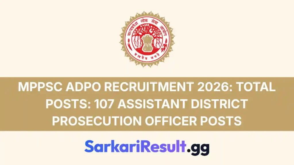 MPPSC ADPO Recruitment 2026
