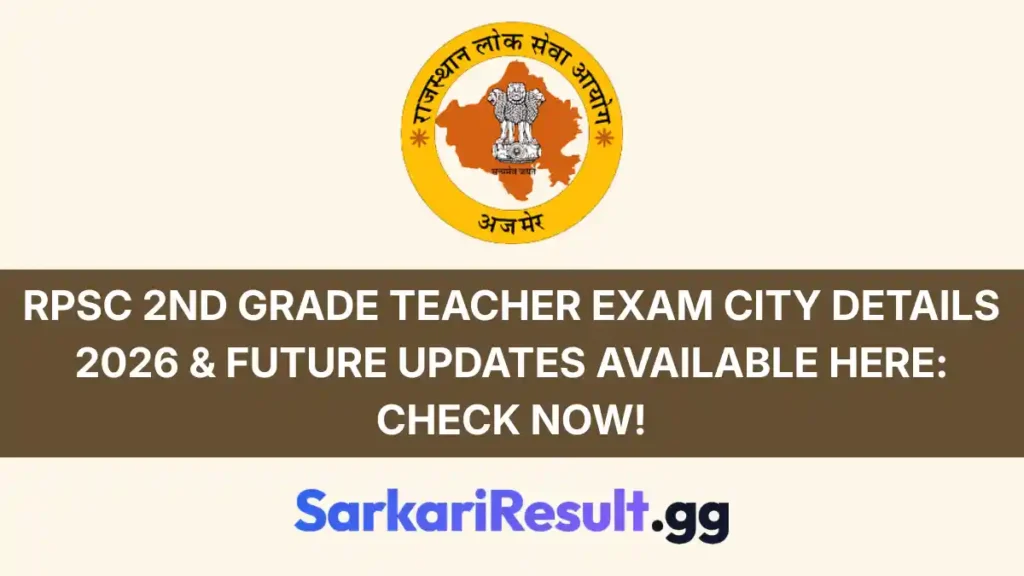 RPSC 2nd Grade Teacher 2025 Recruitment Exam Updates