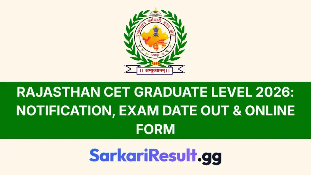 Rajasthan CET Graduate Level 2026