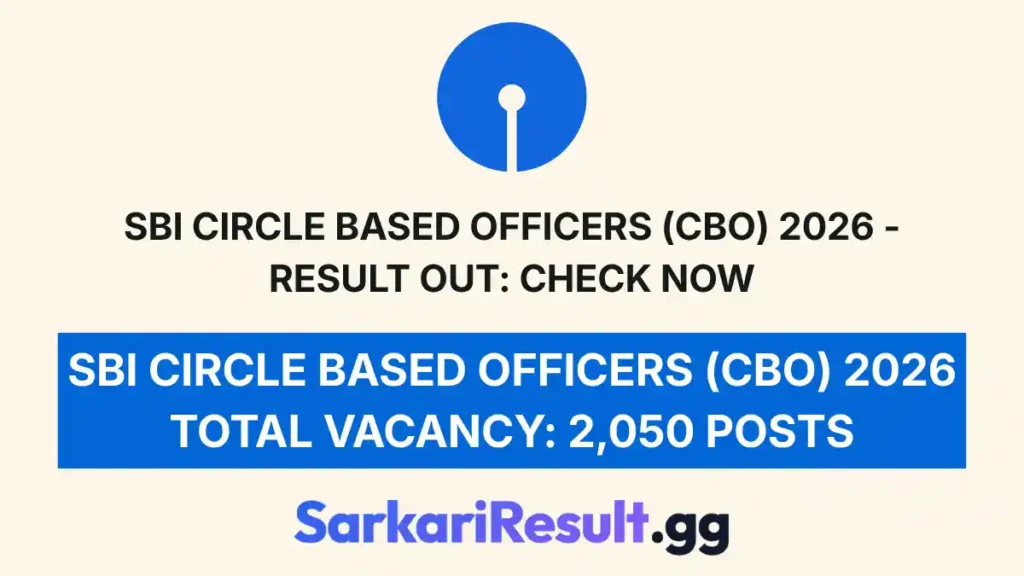 SBI Circle Based Officers (CBO) 2026 - Result Out Check Now
