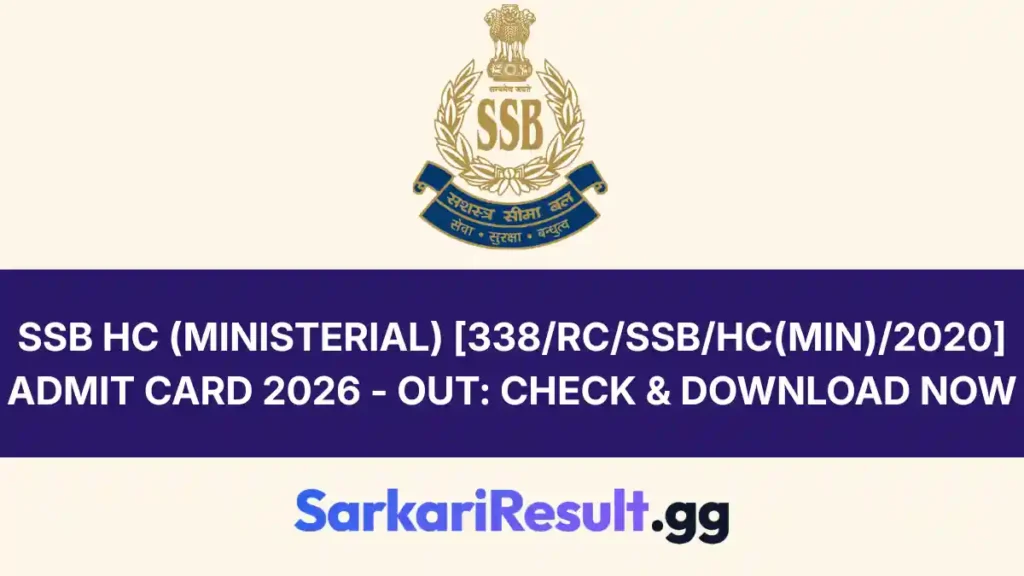 SSB HC (Ministerial) [338RCSSBHC(Min)2020