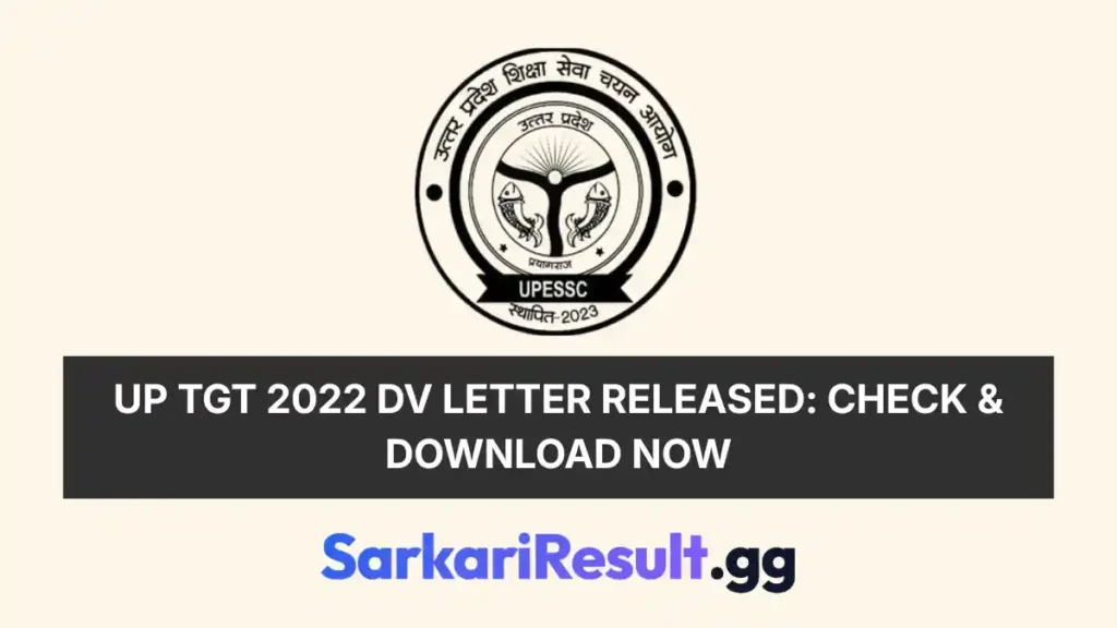 UP TGT 2022 DV Letter Released Check & Download Now_result